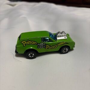 VINTAGE HOT WHEELS POISON Green Toy Car with Skull Design
